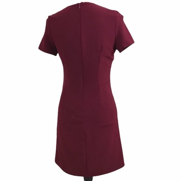 LULUS Burgundy Lace-up Short Sleeve Dress - Picture 5 of 6